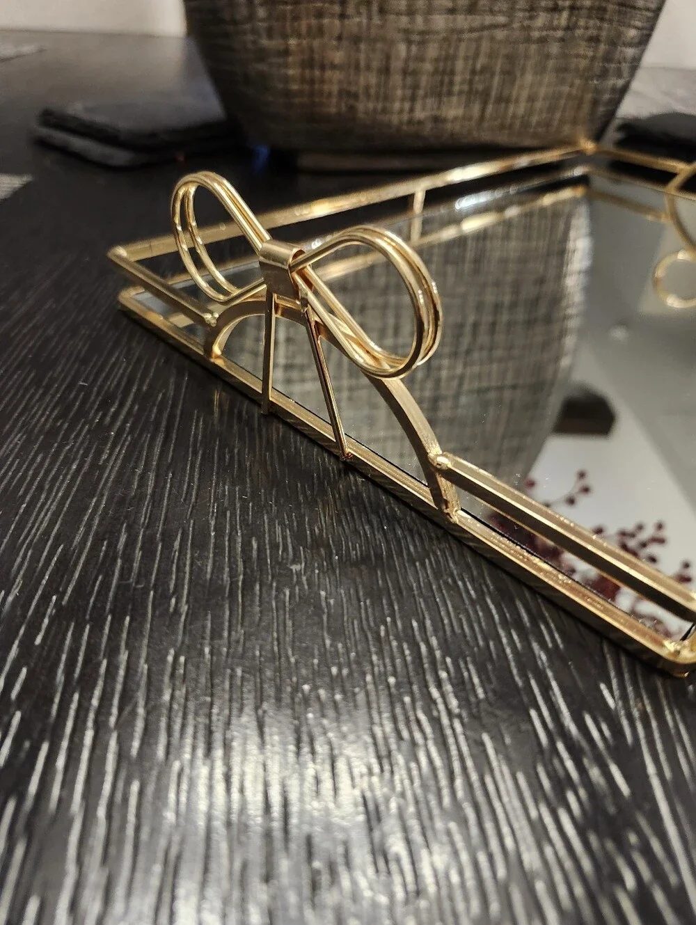 Gold Bow Mirror Tray